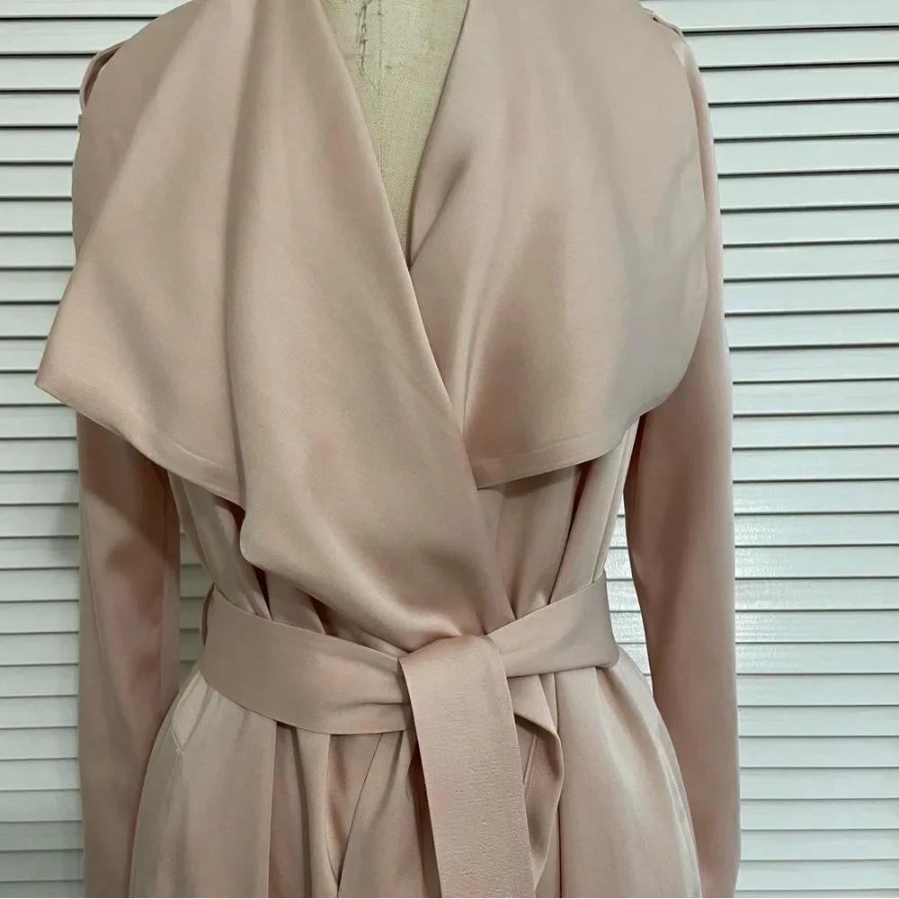 Soia & Kyo Marinella Ballet Pink Straight Fit Trench Coat Sz-XXS